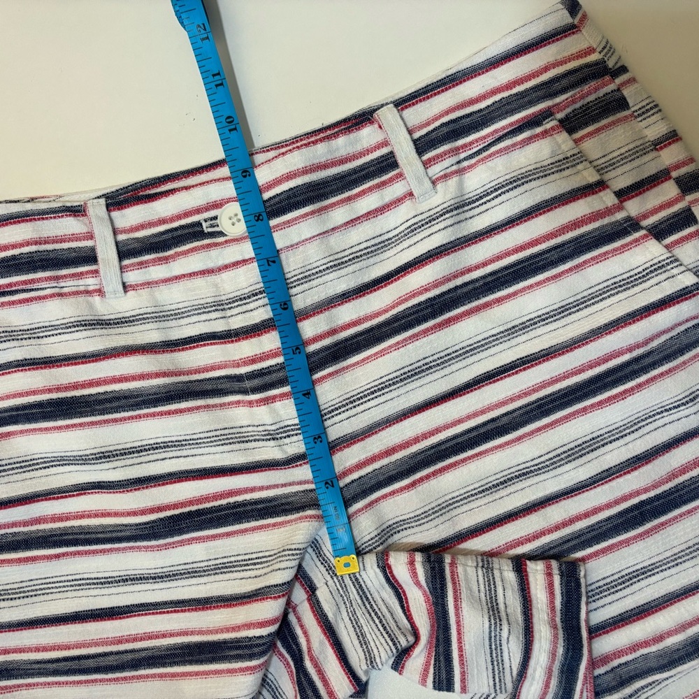 Loft Mid Rise 6 Shorts Striped Red/White/Blue 100% Cotton Size 4 - Picture 9 of 13